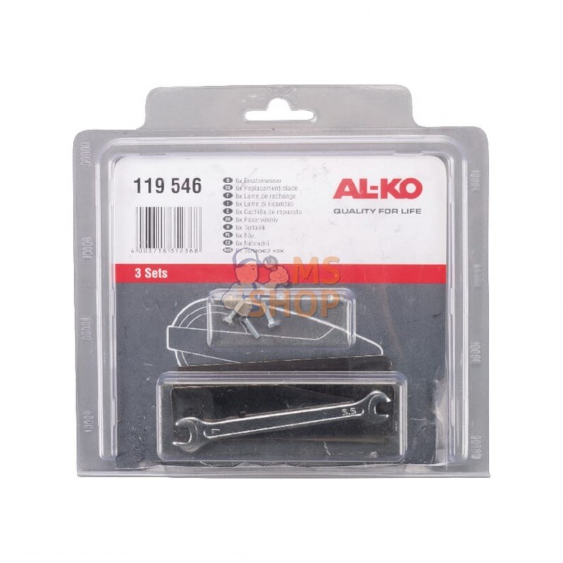 127400; AL-KO; Couteau rech. et vis fixation; pièce detachée