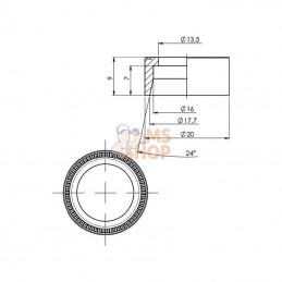 97500162; AUTRE MARQUE; Collet de butée 16 mm; pièce detachée