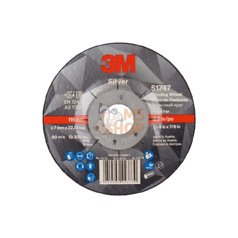 7100141083; 3M; Disque à meuler T27 - 115x7x22,23mm; pièce detachée 7100141083; 3M; Disque à meuler T27 - 115x7x22,23mm; pièce detachée