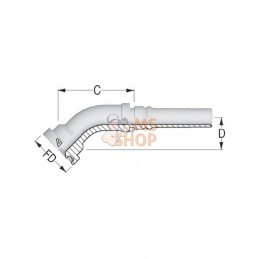 SFLH252045; ALFAGOMMA; Raccord à setir-4SH-DN25-Bride Ø50,8 mm-45°; pièce detachée