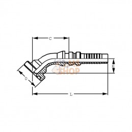 SFLH252045; ALFAGOMMA; Raccord à setir-4SH-DN25-Bride Ø50,8 mm-45°; pièce detachée