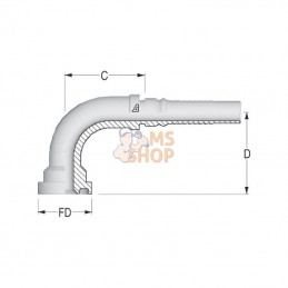 SFLH322490; ALFAGOMMA; Raccord à sertir a bride 4SH-DN32+Bride Ø 60,3 mm-90°; pièce detachée