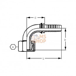 PGF132090; ALFAGOMMA; Raccord 90° DN13-M20x150; pièce detachée