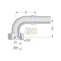 PGF82090; ALFAGOMMA; Raccord 90° DN8-M20x150; pièce detachée