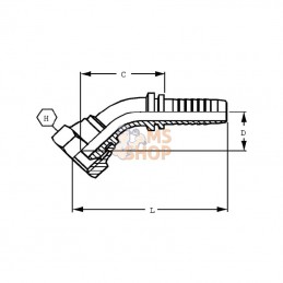 PF322045; ALFAGOMMA; Raccord DN32-1"1/4 BSP 45°; pièce detachée