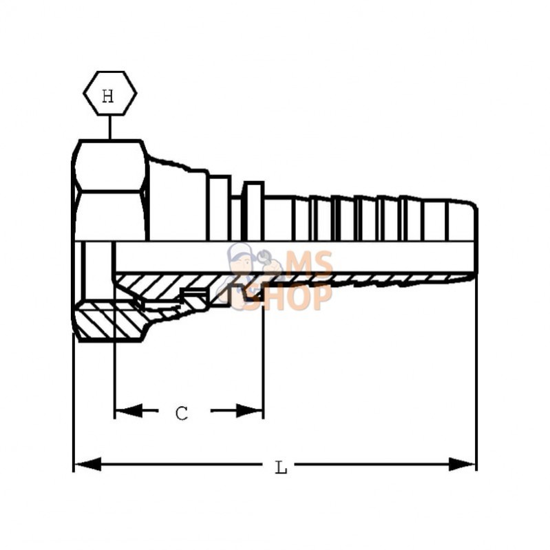 PGL1016; ALFAGOMMA; Raccord DN10-M16x150-10L; pièce detachée
