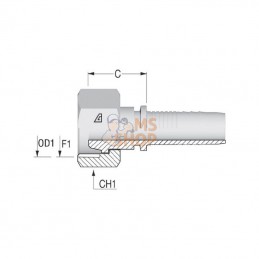 PGF820; ALFAGOMMA; Raccord à sertir DN8-M20x150; pièce detachée