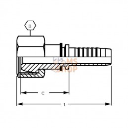 PGF820; ALFAGOMMA; Raccord à sertir DN8-M20x150; pièce detachée