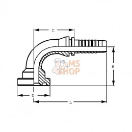 PFL402090; ALFAGOMMA; Raccord à bride DN40-Ø50,8 90°; pièce detachée