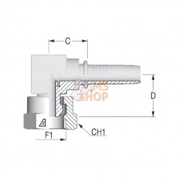 PF10890S; ALFAGOMMA; Raccord sertir DN10-1/2BSP 90°; pièce detachée