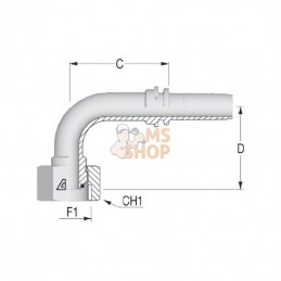 PF402490; ALFAGOMMA; Raccord DN40-1"1/2 BSP 90°; pièce detachée