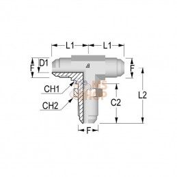TS09; ALFAGOMMA; Raccord T orientable passe cloison JIC/UNF 9/16; pièce detachée