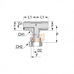 TO19; ALFAGOMMA; Raccord T 1.3/16 ORFS; pièce detachée