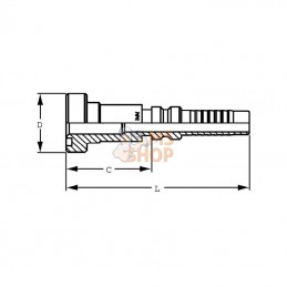 SFSH3216; ALFAGOMMA; Racord à sertir 4SH-DN32+Bride Ø 47,6 mm; pièce detachée