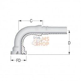 SFSH402490; ALFAGOMMA; Raccord à sertir 4SH-DN40+Bride Ø 63,5 mm-90°; pièce detachée