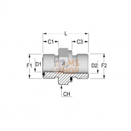 VNOB2716; ALFAGOMMA; Adaptateur 1 BSPx1.11/16ORSF; pièce detachée