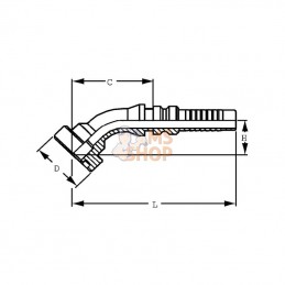SFSH251630; ALFAGOMMA; Embout 4SH-DN25+bride Ø47,6m; pièce detachée