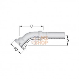SFSH251245; ALFAGOMMA; Raccord à sertir 4SH-DN25+Bride Ø 41,3 mm-45°; pièce detachée