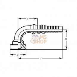 SFSH161290; ALFAGOMMA; Raccord à sertir 4SH-DN16+Bride Ø 41,3 mm-90°; pièce detachée