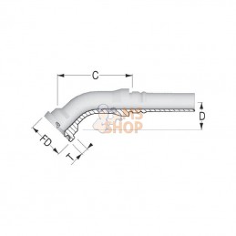 SFSCH252045; ALFAGOMMA; Raccord à sertir 4SH-DN25+ Bride Ø 54,0 mm-45°; pièce detachée