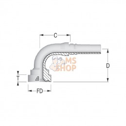 SFSCH251690; ALFAGOMMA; Raccord à sertir 4SH-DN25+ Bride  Ø 47,6 mm-90°; pièce detachée