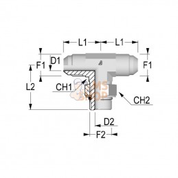 TIU1212; ALFAGOMMA; Raccord T orientable JIC/UNF 3/4; pièce detachée
