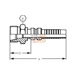 CESH2036; ALFAGOMMA; Raccord à sertir 4SH-DN20-25S-M36x2,0; pièce detachée