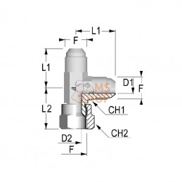 LOU17; ALFAGOMMA; Raccord T renverse orientable JIC/UNF 1 1/16; pièce detachée