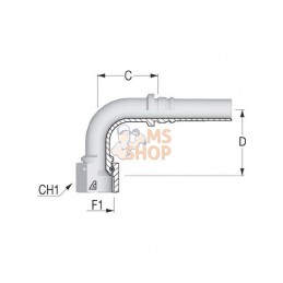DKJH322690; ALFAGOMMA; Raccord 4SH-DN32-1"5/8 JIC 90°; pièce detachée