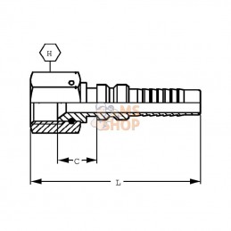 DKJH2521; ALFAGOMMA; Raccord 4SH-DN25-1"5/16 JIC; pièce detachée