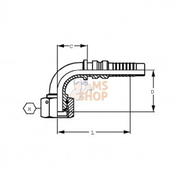 DKRH251690; ALFAGOMMA; Raccord 4SH-DN25-1" BSP 90°; pièce detachée