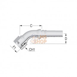 DKRH251645; ALFAGOMMA; Raccord 4SH-DN25-1" BSP 45°; pièce detachée