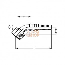 DKRH251645; ALFAGOMMA; Raccord 4SH-DN25-1" BSP 45°; pièce detachée