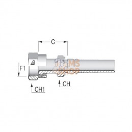 DAVH1619; ALFAGOMMA; Raccord 4SH-DN16-1"3/16 ORFS; pièce detachée