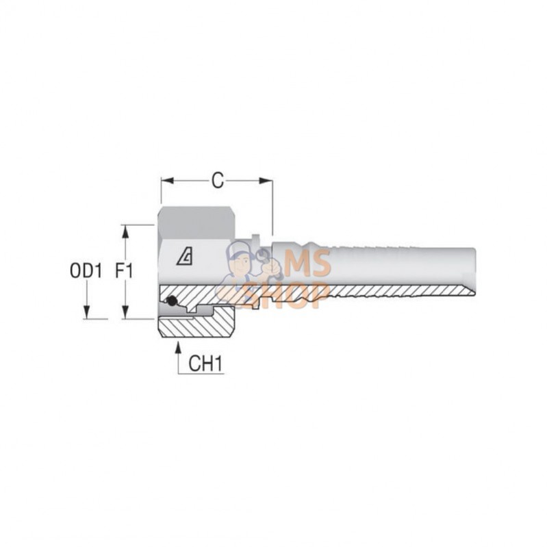 DKOSH1630; ALFAGOMMA; Raccord à sertir 4SH-DN16-20S-M30x2,0; pièce detachée DKOSH1630; ALFAGOMMA; Raccord à sertir 4SH-DN16-20S-M30x2,0; pièce detachée