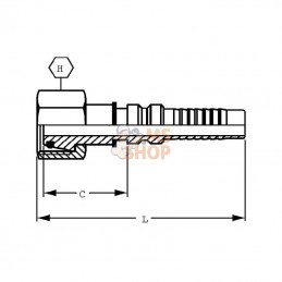 DKOSH1630; ALFAGOMMA; Raccord à sertir 4SH-DN16-20S-M30x2,0; pièce detachée