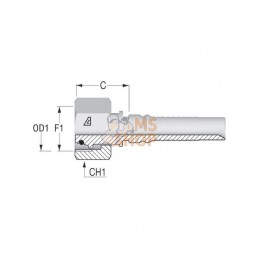 DKOSH3242; ALFAGOMMA; Raccord à sertir 4SH-DN32-30S-M42x2,0; pièce detachée