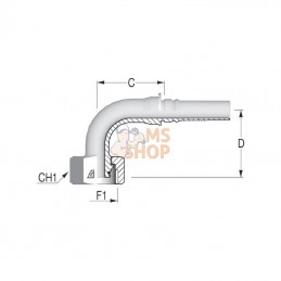 DKOSH132490; ALFAGOMMA; Raccord à sertir 4SH-DN13-16S-M24x1,5-90; pièce detachée