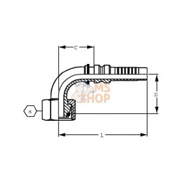 DKOSH132490; ALFAGOMMA; Raccord à sertir 4SH-DN13-16S-M24x1,5-90; pièce detachée
