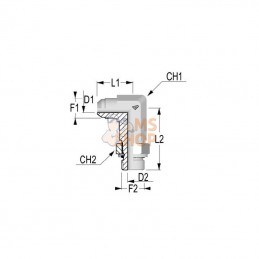 KIM1422; ALFAGOMMA; Raccord coude male 7/8JIC x M22; pièce detachée
