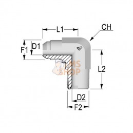 KIN0908; ALFAGOMMA; Raccord coude 9/16JIC x 1/2NPT; pièce detachée