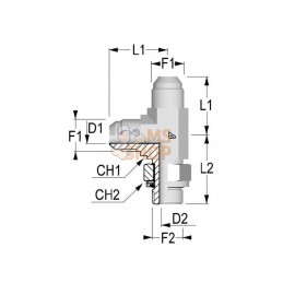LIB1206; ALFAGOMMA; Raccord T renverse orientable JIC/BSP 3/4 - 3/8; pièce detachée