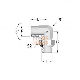 MMI900806K; ALFAGOMMA; Adaptateur 90 1/2 x 3/8 BSP; pièce detachée