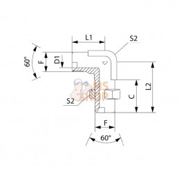 MM9016BH; ALFAGOMMA; Adaptateur cloison 90° 1"BSP; pièce detachée