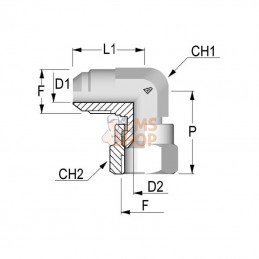 KOU14; ALFAGOMMA; Raccord coude orientable JIC/UNF 7/8; pièce detachée