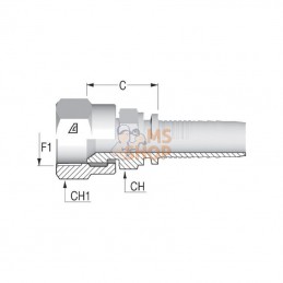 PA108; ALFAGOMMA; Embout DN10 F 1/2" JIC; pièce detachée