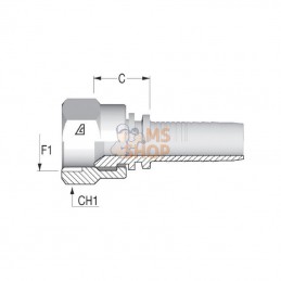 PA2526; ALFAGOMMA; Raccord DN25-1"5/8 JIC; pièce detachée