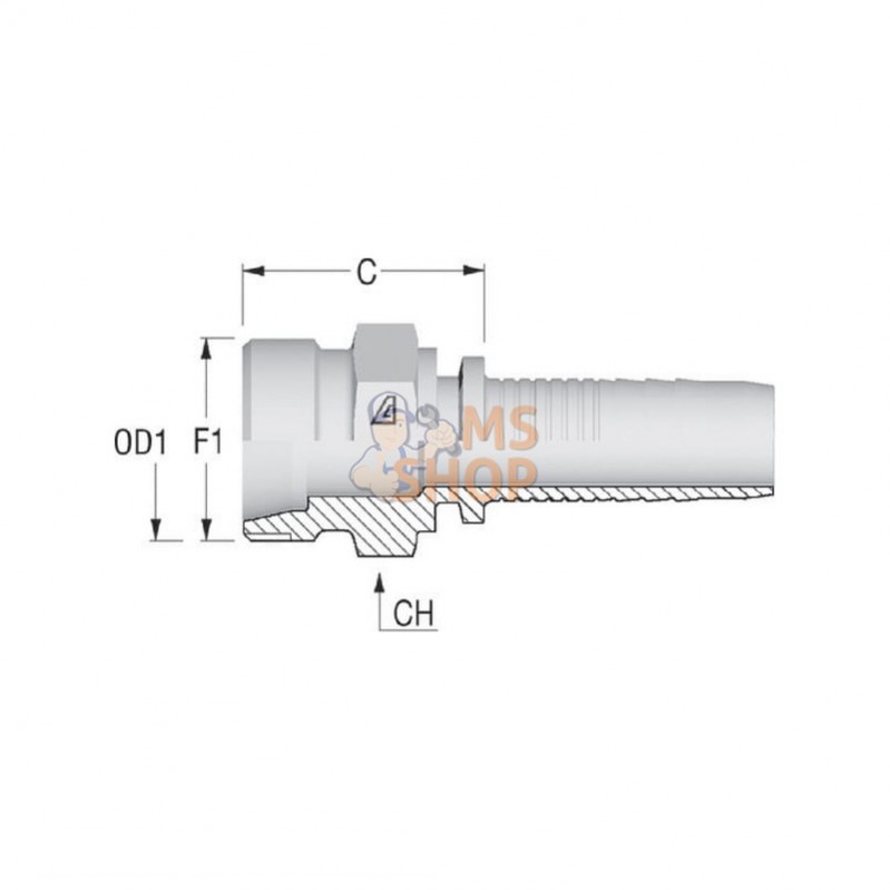 PR1010; ALFAGOMMA; Raccord DN10-M16x150-10L; pièce detachée