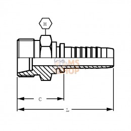 PRF620; ALFAGOMMA; Raccord DN6-M20x150-13 gaz; pièce detachée