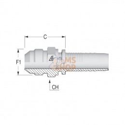 PC2021; ALFAGOMMA; Raccord sertir DN20-1"5/16 JIC; pièce detachée